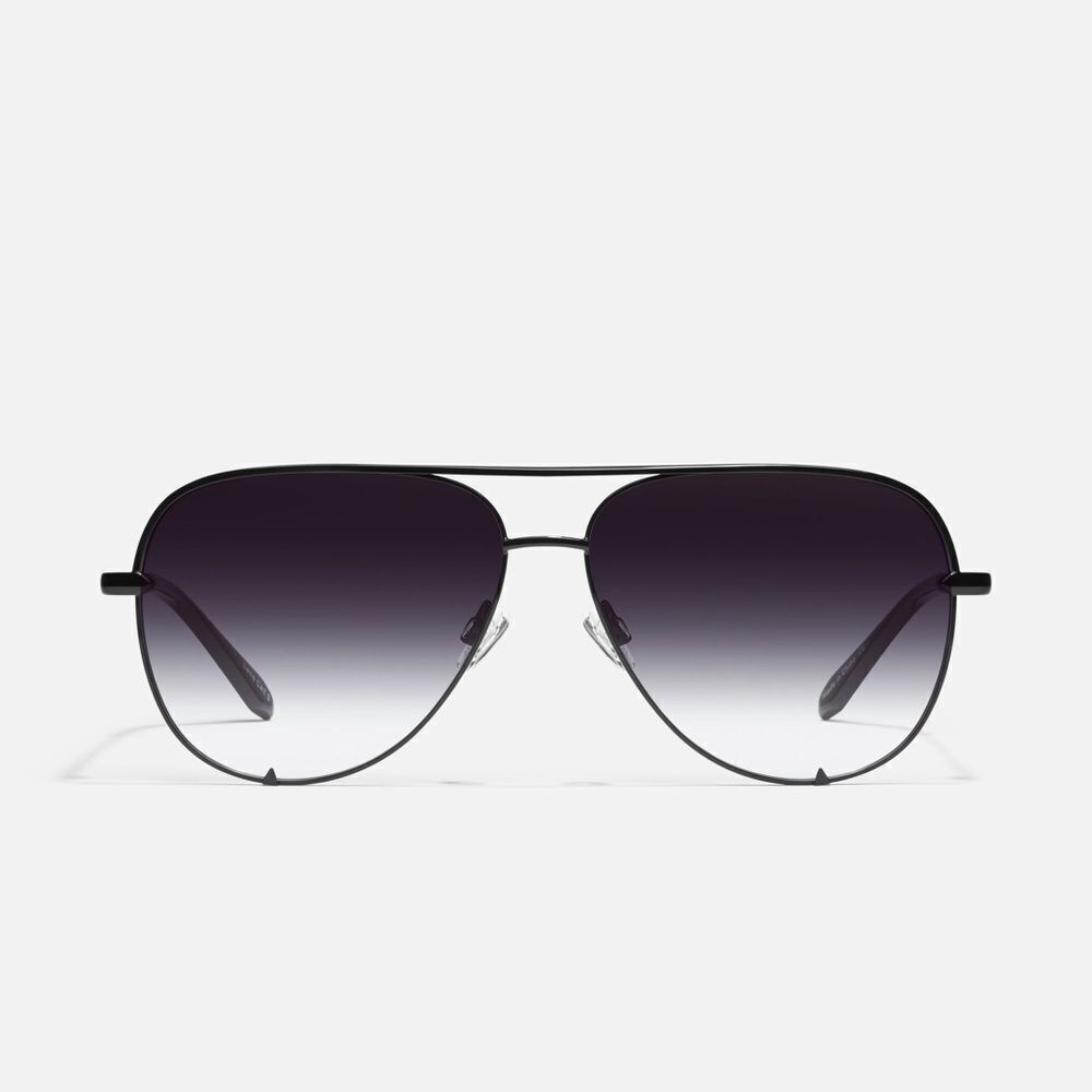 Quay NEW High Key XL Aviator Black Fade Lens Sunglasses